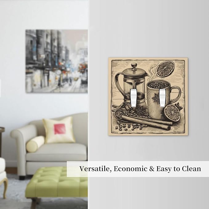 Light Switch Cover Plate Beige Vintage Rustic Coffee Beans Spice 2 Gang Double Toggle Decorative Switch Plates Wall Plates Electrical Faceplate for Kitchen Coffee Bar Decor