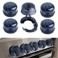 Stove Knob Safety Covers - Child Oven Safety Knobs Guard Covers 5pcs Non-Universal Large Gas Stove Knob Cooker Protective Upgraded Double Buckle for Kids Baby Pets (Black, 8.98x5.43cm)