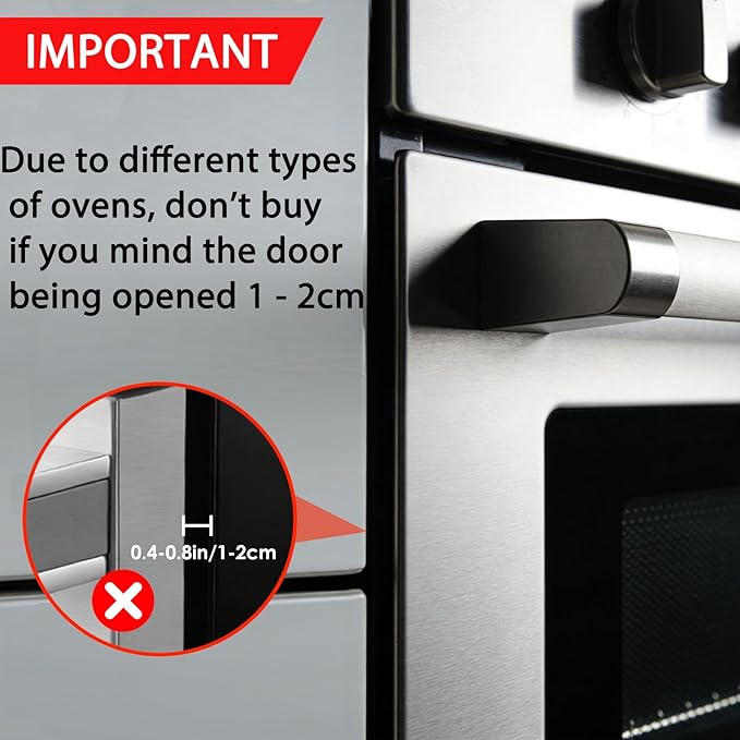 2-Pack Oven Lock Child Safety, Baby Proof Oven Lock with Heat-Resistant 3M Adhesive, No Drill Oven Door Lock for Toddler & Pet, Ideal for Oven Baby Proofing & Kitchen Child Proofing (White)