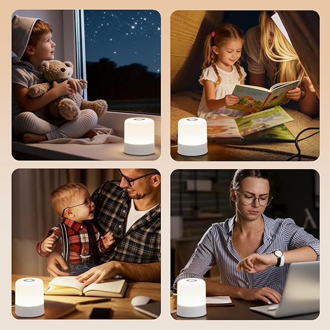 Portable Baby Night Light, 3 Color Egg Lights for Nursery, 2400mAh, Small Rechargeable LED Lamp, Dimmable Touch Nightlight for Newborn, Toddler, Kids, Adults