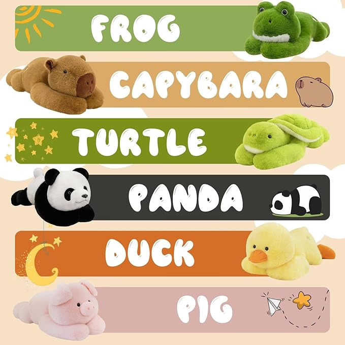 QUIRAI Capybara Plush 24" 3.3 lb Weighted Stuffed Animals, Capybara Stuffed Animal Soft Plush Pillow for Kids & Adults, Birthday & Graduation Gifts