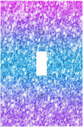 Light Switch Cover Plate Fantasy Colorful Glitter Blue Purple Gradient 1 Gang Wall Plate Cover Single Toggle Outlet Covers Decorative Switch Plate Covers Electrical Faceplate for Kids Room Home