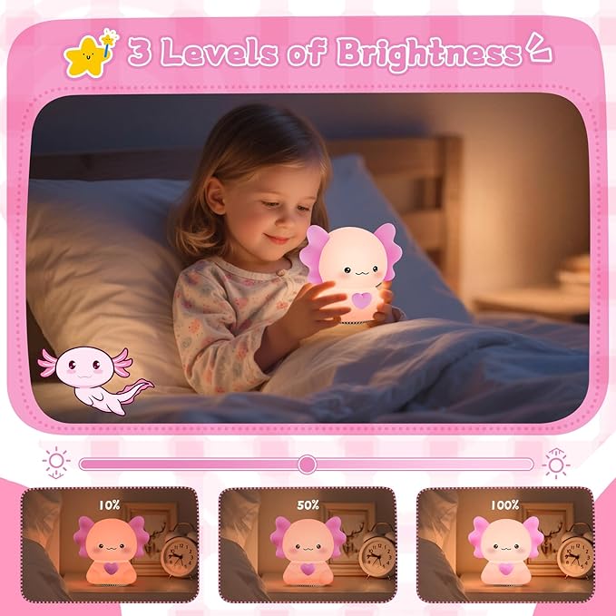 Kids Night Light with Wireless Speaker, Portable 7 Colors Dimmable Warm Touch Night Lamp with Remote Control, White Noise Machine for Baby Sleeping with Night Light