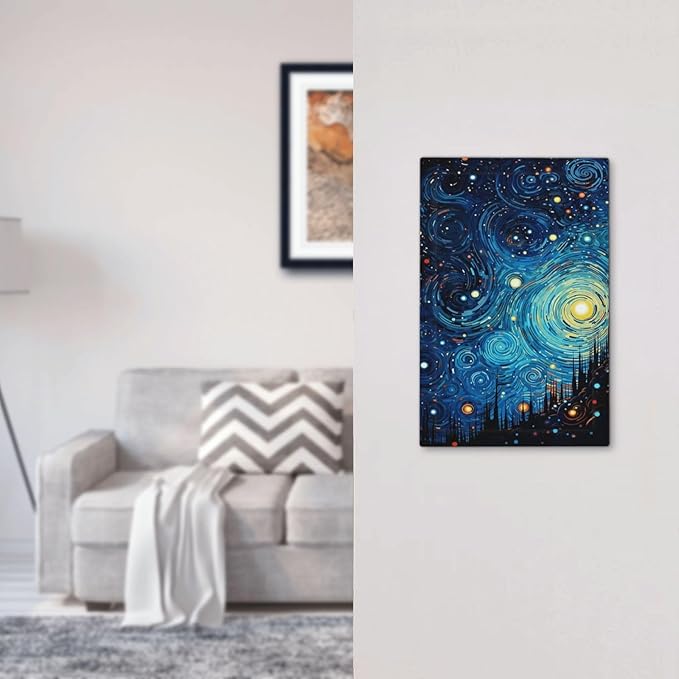Light Switch Cover Plate Abstract Starry Night Style 1 Gang No Device Blank Wall Plate Decorative Switch Plate Covers Electrical Outlet Cover for Home living Room Decor