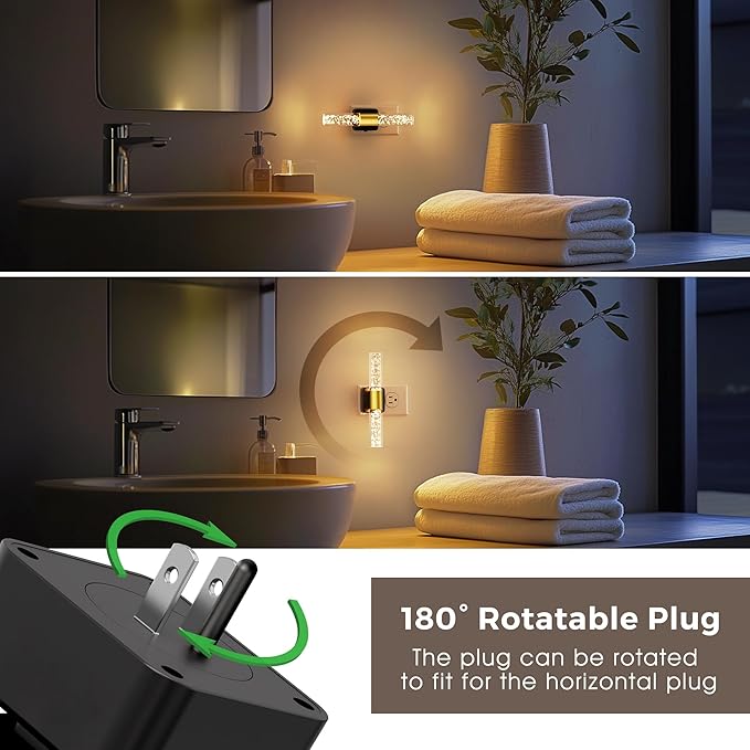 L LOHAS LED Night Light Rotating,[2 Pack] Night Lights Plug into Wall, Auto Light Sensor Nightlight Dimmable 100LM, 3000K Soft Light, LED Acrylic Bubble Nightlight Plug in for Bedroom Bathroom Hallway