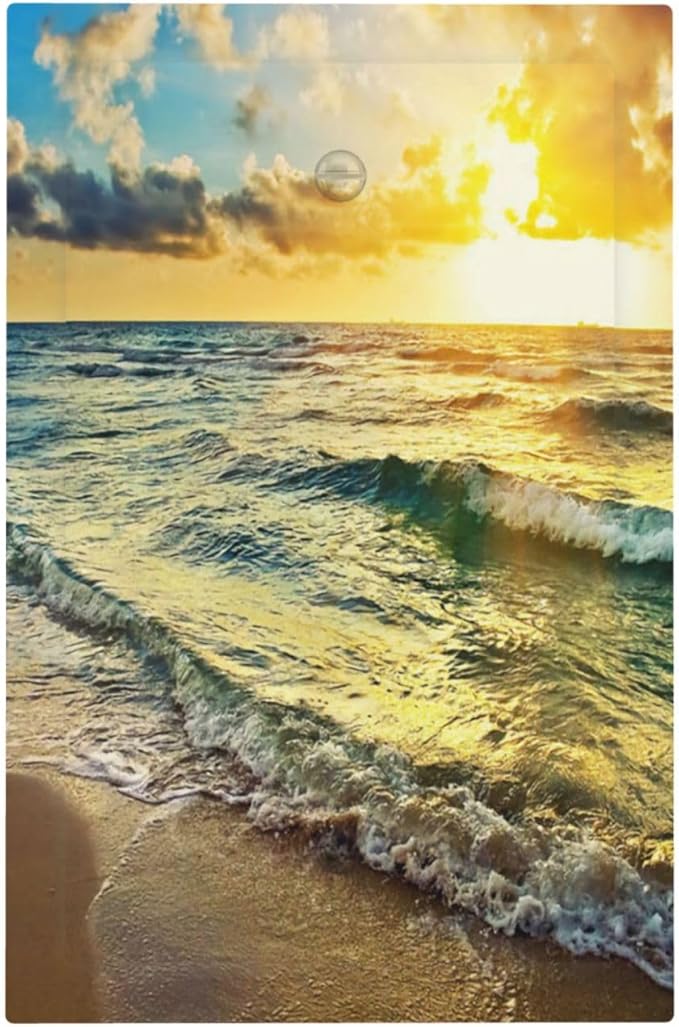 Sea Ocean Beach Sun Wave Sunrise 1 Gang No Device Wall Plate Decorative Blank Light Switch Cover Switchplate Electrical Faceplate for Bathroom Home Bedroom Art Decor