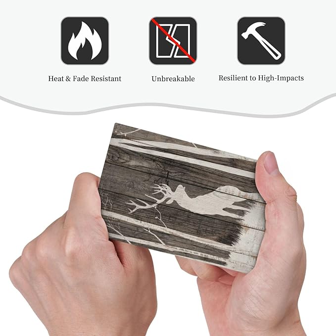 Vintage Wood Forest Deer Wildlife Animal Silhouette Light Switch Cover Plate 1 Gang No Device Blank Electrical Wall Plates Faceplate Decorative Switch Plate Covers for Farmhouse Home Decor