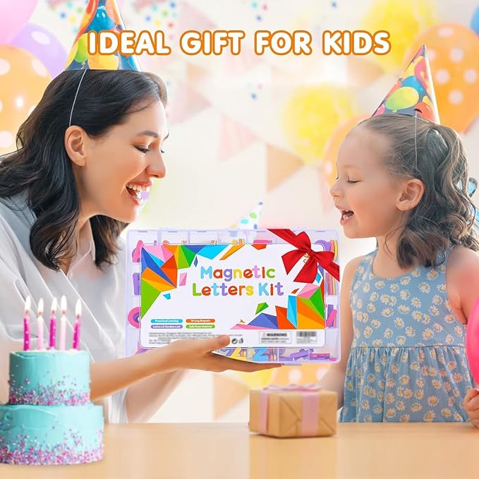 240Pcs Magnetic Letters Numbers for Classroom School Supplies Alphabet Magnets Fridge Foam Letters for Kids with Magnet Board Homeschool Preschool Educational Toys for Toddlers Spelling & Learning ABC