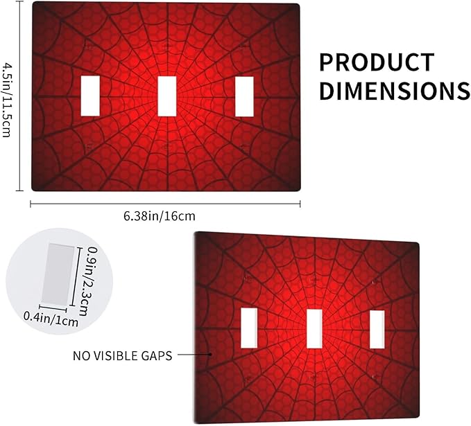 Spider Web Light Switch Cover Plates Decorative Triple Toggle Wall Plate, 3 Gang Lightswitch Cover