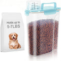 LEAWALK 5-7Lbs Cat Dog Storage Container, Portable Pet Food Containers with Upgraded Large Spout and Cup, Small Animal Kibble Dispenser for Bird Seed, Oatmeal, Rice, Flour-Clear Blue