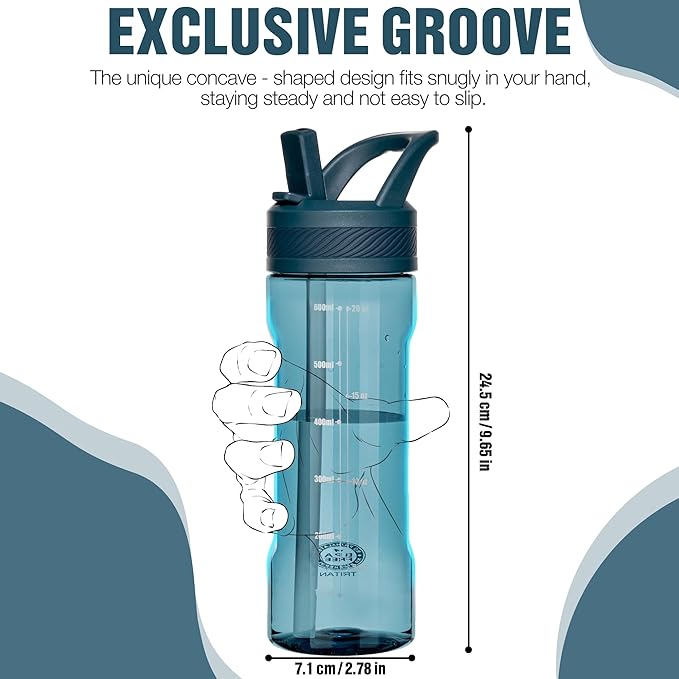 OLDLEY 20 kids Water Bottle with Straw,Tritan BPA-Free,Leak-Proof Design for Travel, Home, School, (Midnight Blue)