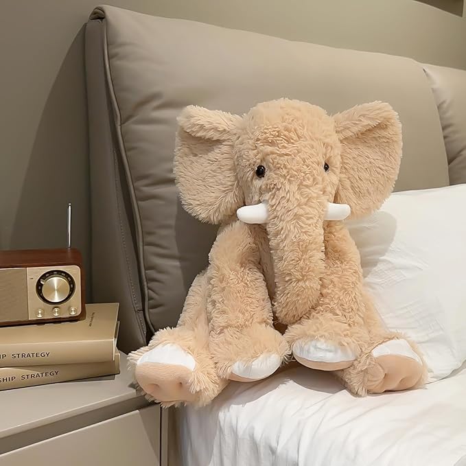 19.2 Inch Large Elephant Stuffed Animals,Clever Elephant Plush Toy for Kids, for Girls and Women,Super Soft Room Decoration(Yellow).