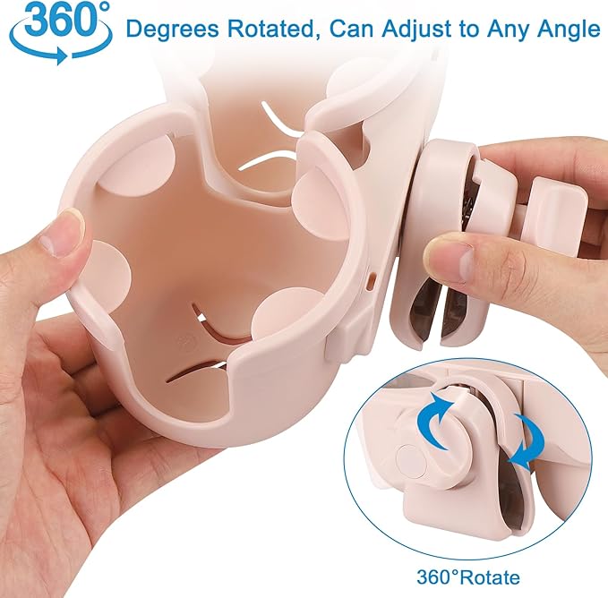 Accmor Stroller Cup Holder with Phone Holder, Bike Cup Holder, Universal Cup Holder for Uppababy Nuna Doona Strollers, 2-in-1 Cup Phone Holder for Stroller Bike Accessory