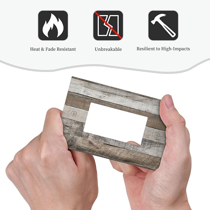 Natural Grey Wood Vintage Faux Wood Grain Decorative Outlet Covers 1 Gang Single Rocker Light Switch Cover Plate Wall Plates GFCI Faceplate for Farmhouse Home Decor