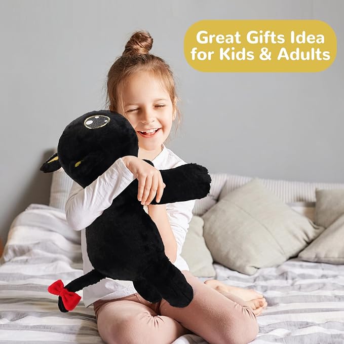 meowtastic Black Cat Weighted Stuffed Animals - 28 Inch 5.0 Pounds Weighted Plush Cat Stuffed Animal - Large Kitten Toys Pillow - Cute Plush Toys Gifts for Kids & Adults (28" 5.0 lbs)
