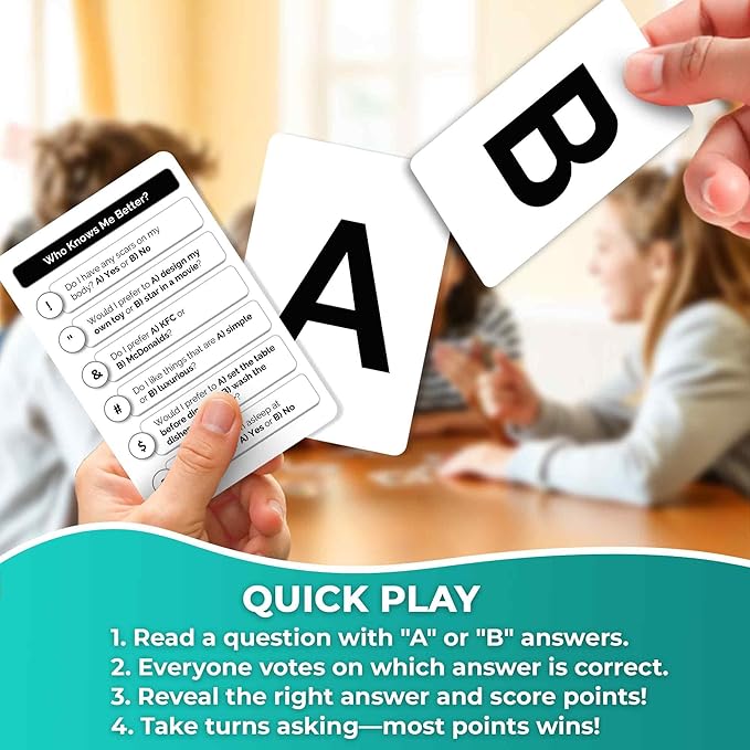 Family Board Games for Kids and Adults - Trivia Card Games for Kids 8-12 and Adults - Who Knows Me Better for Family Game Night - 500+ Facts Questions from Ages 6-8 — Fun Travel Car Activities for 5+