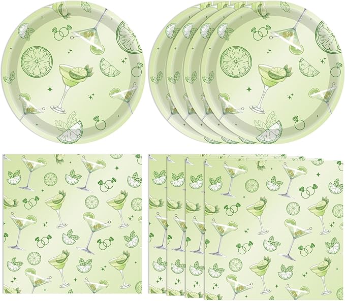40PCS A Tiny Bit Older Birthday Decor Martini Themed Bachelorette Disposable Plates and Napkins Martini Party Decorations for Bridal Shower Engagement Bachelorette Party Supplies