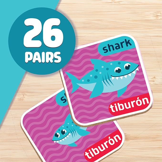 Chuckle & Roar Animals & Babies Matching Memory Game for Kids Ages 3+ – Bilingual Parent & Baby Animal Card Game, Preschool Learning & Concentration Fun