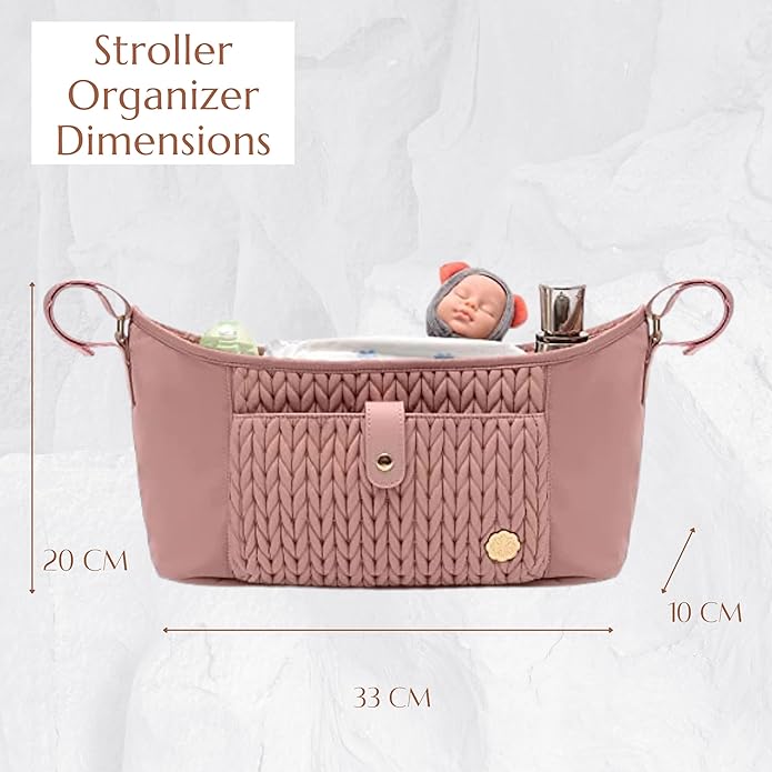 Universal Baby Stroller Organizer,Diaper Caddy Organizer with Adjustable Straps to Fits Nearly Any Strollers | Universal, Adjustable Straps