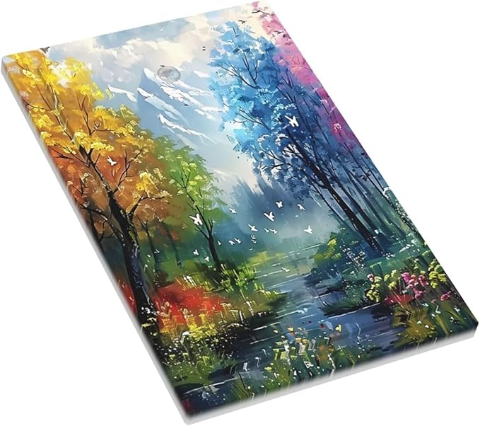 Colorful Forest Snow Mountain River Oil Painting Style Light Switch Cover Plate 1 Gang No Device Blank Electrical Wall Plates Faceplate Decorative Switch Plate Covers for Bedroom Living Room Decor