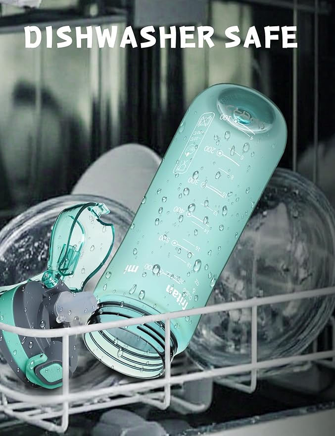 Opard Peak Water Bottle with Straw Cap, BPA-Free, Leak Proof Flip Top Bottle