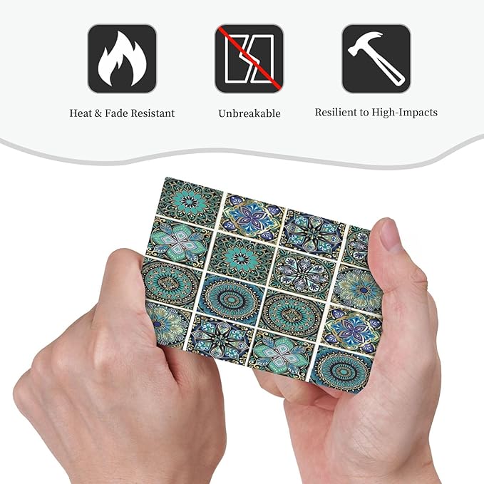 Light Switch Cover Plate Mandala Decorative Rustic Vintage Turquoise Pattern 1 Gang No Device Blank Electrical Wall Plates Faceplate Decorative Switch Plate for Bedroom Bathroom Decor