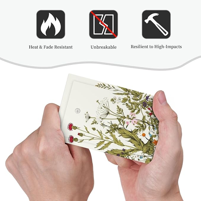 Country Vintage Wild Flowers Floral 1 Gang No Device Outlet Wall Plate Blank Light Switch Cover Switchplate Electrical Decorative Faceplate Bedroom Decorate