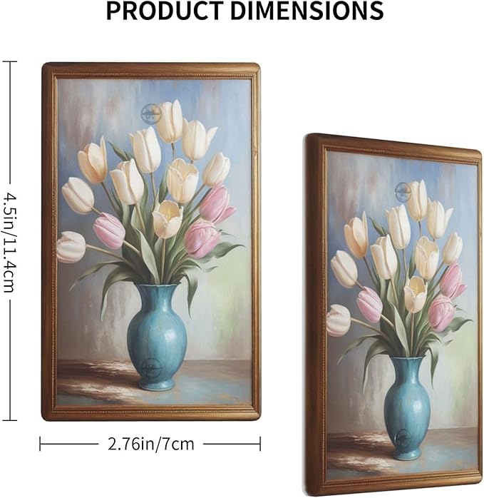 Decorative Art Light Switch Covers Tulips In Vase 1 Gang No Device Blank Switchplate Electrical Faceplate for Home Decor