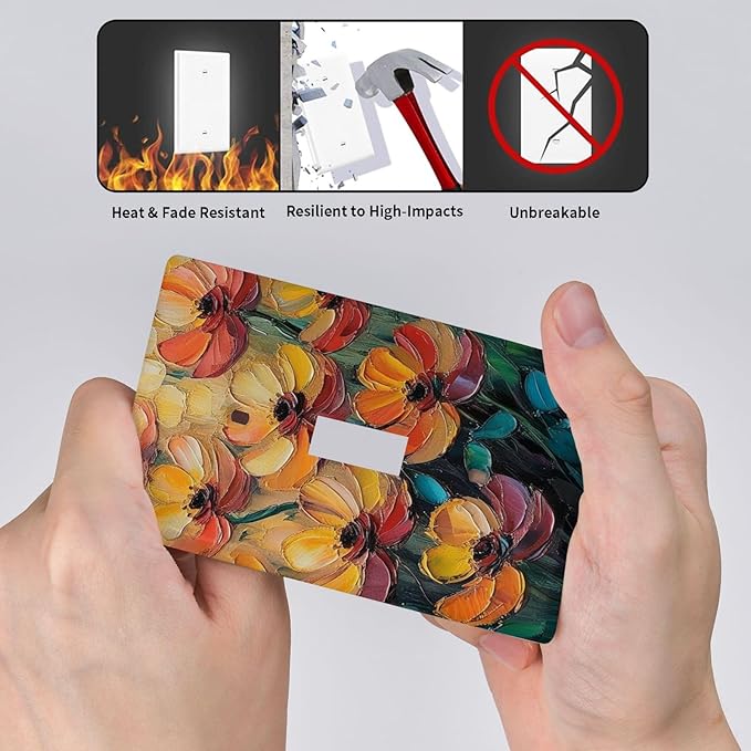 Decorative Art Light Switch Covers Color Flower Blaze Single Toggle Wall Plate Decorative Switchcover Electrical Switchplate for Home Decor