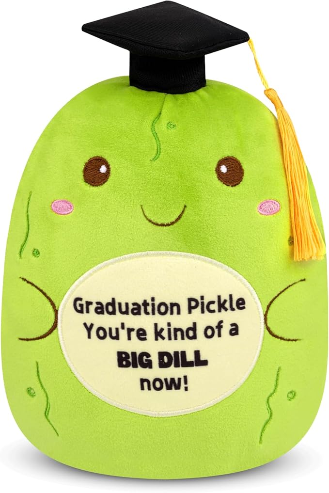 Pickle Stuffed Animal,9inch Graduation Stuffed Animal with Cap and Graduations Words,Cute and Soft Pickle Graduation Plush 2026 Gifts for Kids Men Women,Party Decorations