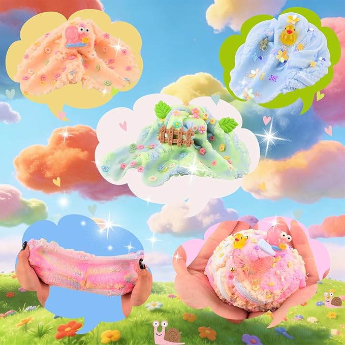 6 Pack Cloud Pink Slime Kids, Slime kit for Girls Ages 8-12, Toys for Girls and Boys, for Kids Set Party kit Goodie Bag Stuffers, Girl Birthday Gift Cute Stuff