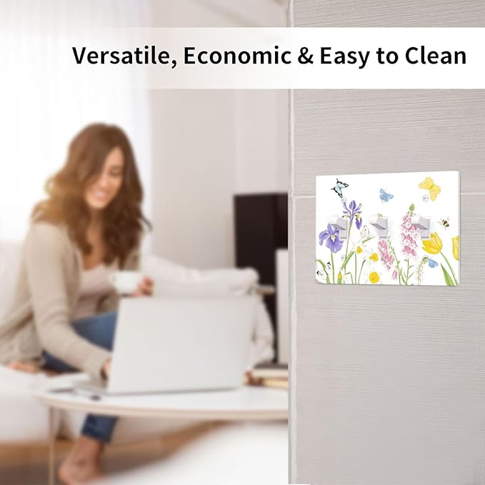 Flower Butterfly Light Switch Cover Plates Decorative Triple Toggle Wall Plate, 3 Gang Lightswitch Cover