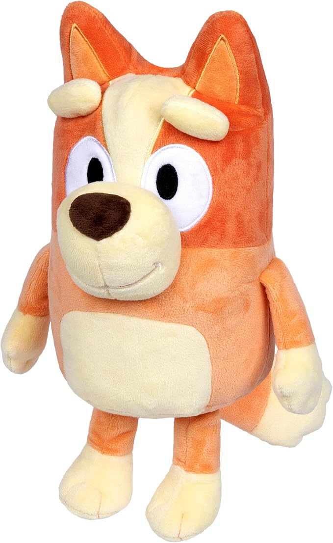 Bluey Sound Effects Talking Bingo Plush Toy, 13” Soft Bingo Toy, Interactive Stuffed Animal with 9 Different Phrases, Musical Toys for Kids