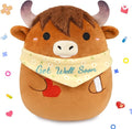 Get Well Soon Highland Cow Stuffed Animal, Get Well Gifts for Kids Women, 8 Inch Kawaii Cow Plush Get Well Soon Stuffed Animal, Feel Better Gifts for Kids
