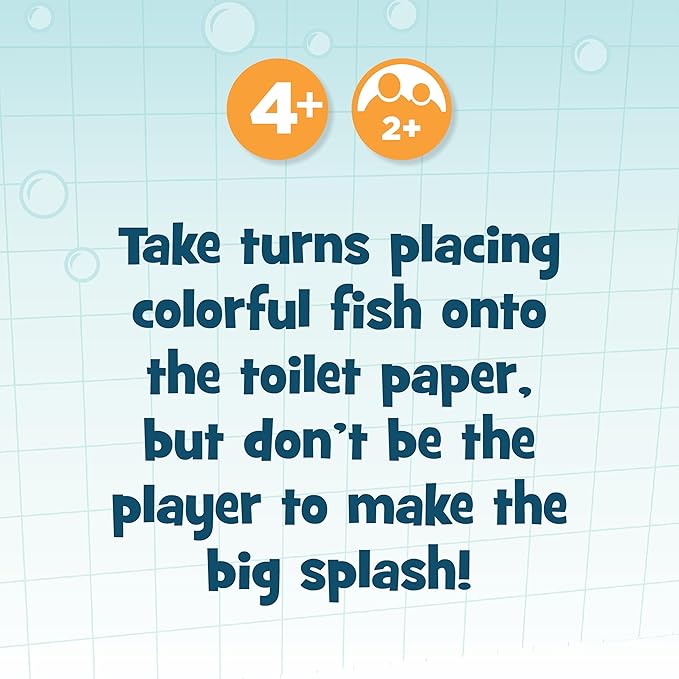 Don't Flush The Fish Board Games for Kids - Board Games for Family Game Night for Kids and Adults, Fun Balancing Game, Multi-Player Preschool, Toddler Toys, Ages 4+