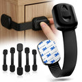 SAFENEST Child Proof Cabinet Locks (5 Pack Black) 3M Adhesive for Cabinets and Drawers, Fridge, Drawer Locks Baby Proofing, No Drilling; Alcohol Prep Pads Included