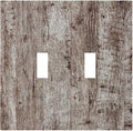 Light Switch Cover Plate Rustic Wood Grey Brown Vintage Wooden Plank 2 Gang Double Toggle Decorative Switch Plates Plug Cover Wall Plates Electrical Faceplate for Farmhouse Home Decor