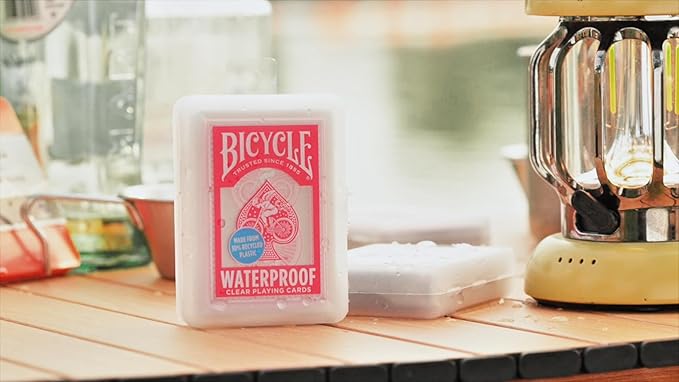 Bicycle Waterproof Playing Cards, Red Plastic Deck of Cards, Durable Plastic Cards for Pool, Beach, Camping & Party Games