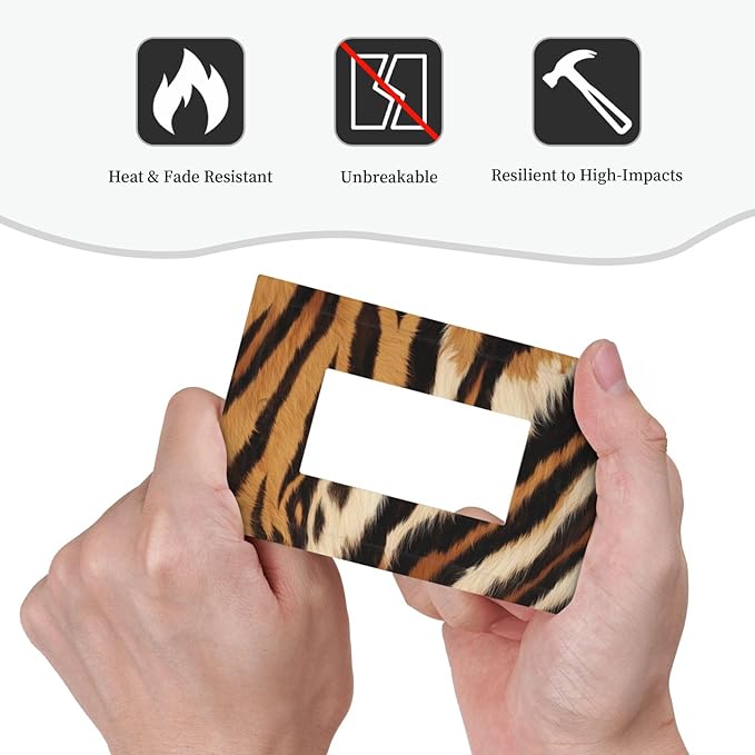 Tiger Texture Wild Animal Skin Pattern Print Decorative Outlet Covers 1 Gang Single Rocker Light Switch Cover Plate Wall Plates GFCI Faceplate for Kids Room Office Decor