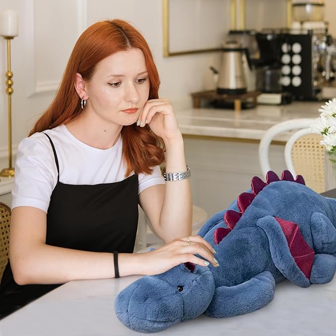 Pterosaur Stuffed Animal with Wings - Cute Soft Dinosaurs Plush Toys Little Flying Dragon Plushies Pillow Doll Christmas Birthday Gifts for Kids Boys Girls (Blue,51.18inch/130cm)