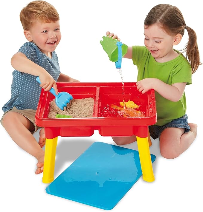 Toddler Sensory Kids Table with Lid | Sensory Bin | Kidoozie | Mega Block Compatible Lid | Indoor Outdoor Use , Red, G02521 17 x 12.5 x 11 inches