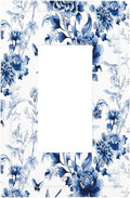 Blue Flower White Floral Plant Bird Butterfly Decorative Outlet Covers 1 Gang Single Rocker Light Switch Cover Plate Wall Plates GFCI Faceplate for Bedroom Living Room Decor