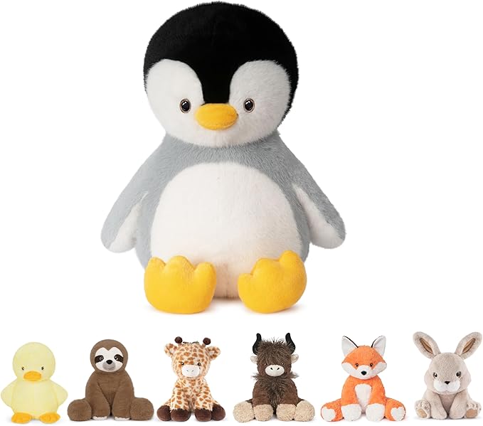 Niuniu Daddy 14" | 3.5 Pound Penguin Weighted Stuffed Animals for Kids Adults, Giant Stuffed Penguin Pillowfort Plush Toys, Cute Baby Body Pillow for Presents Birthday Holiday Christmas