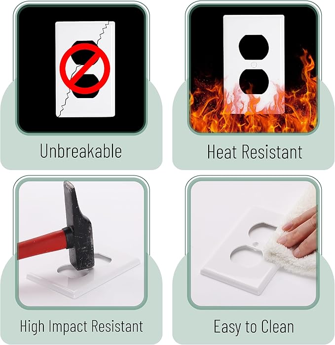 Bates- Duplex Wall Plate, 12 Pack, Brown, Electrical Outlet Cover Plates, Wall Outlet Cover