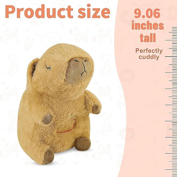rytopt Breathing Stuffed Animal, Upgraded Version, No Breathing Movement in Its Abdomen, Capybara Breathing Plush, 4 Gear Adjustment, Volume Control, Portable Plush Toy with Music & Lights