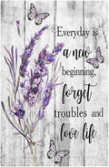 Decorative Light Switch Plate Covers Lavender Flower Purple Floral Butterfly on Plank Inspirational quotation 1 Gang No Device Single Blank Outlet Covers Wall Plate Light Switch Cover Plate