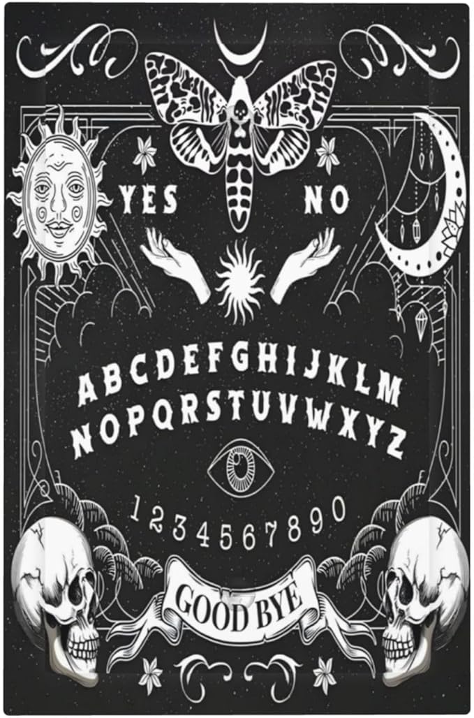 Black Witchy Skeleton Skull Gothic Sun Moon Light Switch Cover Plate 1 Gang No Device Blank Electrical Wall Plates Faceplate Decorative Switch Plate Covers for Bedroom Living Room Decor