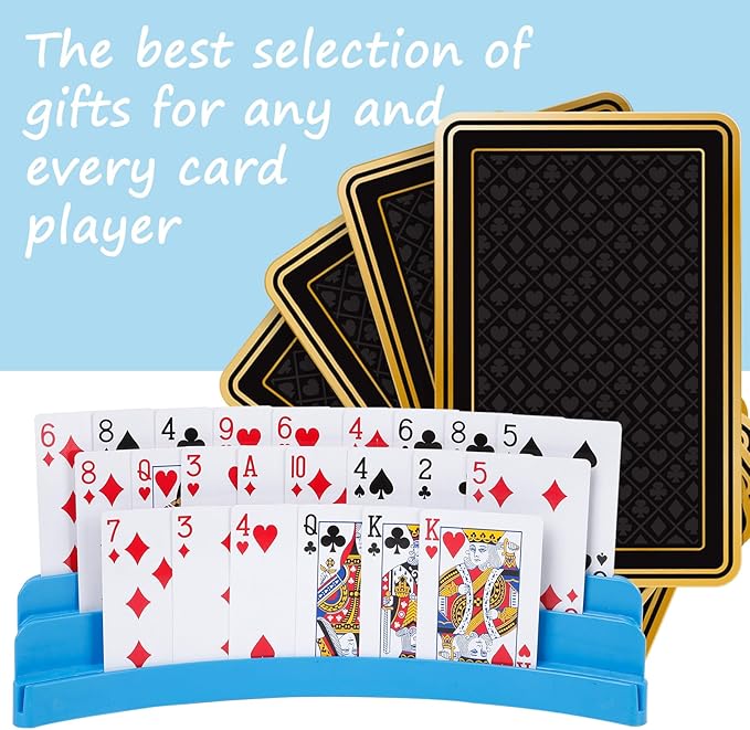 Three-Layer Design Playing Cards Holders，Playing Card Holder for Kids Adults Hands Free Card Holder for Family Card Game Nights Poker Parties