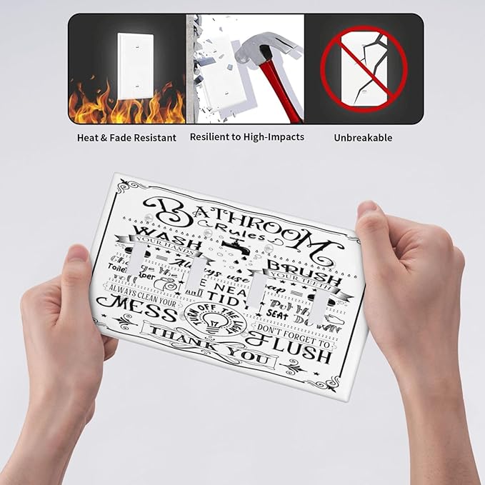 Bathroom Wash Inspirational Quote 4 Gang Quad Toggle Device Light Switch Cover Decorative Wall Plate Decorative Electrical Faceplate Outlet Cover