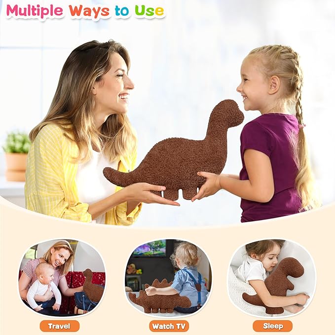 Andywoo Dino Chocolate Pillow Plush for Funny Birthday Gifts, Cute Funny Dinosaur Chocolate Stuffed Animals Toy for Boy and Girl, Dinosaur Gifts for Kids Teens and Adults (Brachiosaurus, Small)